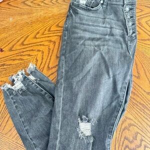 Judy Blue Black Skinny Jeans with Distressed Details